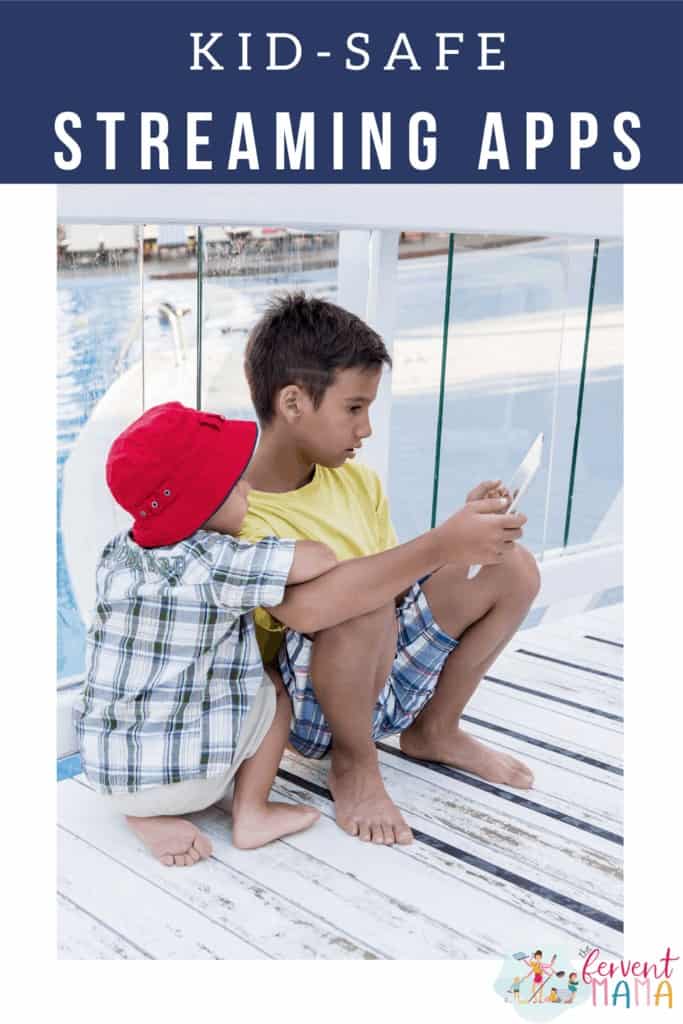 Kids sitting on pier watching tablet with the text overlay 