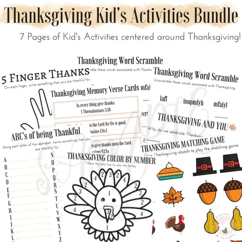 7 FREE Thanksgiving Kid's Activities for all ages! Be sure to add these fun Thanksgiving Activities to your family's traditions!