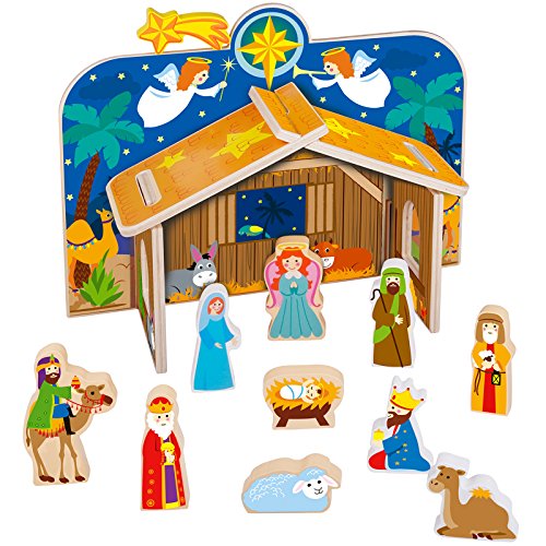 Timy Wooden Christmas Nativity Set for Kids