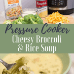 Pressure Cooker Cheesy Broccoli and Rice Soup- The Fervent Mama: We partnered with Sam's Club and Campbell's® to bring you a twist on one of my favorite holiday sides- Pressure Cooker Cheesy Broccoli and Rice Soup! This Pressure Cooker Cheesy Broccoli and Rice Soup is to die for! So cheesy, so creamy, so YUMMY!