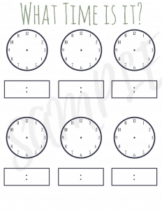 Multi-Level Clock Practice Pages - The Fervent Mama: Multi-level clock practice worksheets are perfect for your little learner! Because most of the clock practice pages (19 PAGES) are in template form, you can fill them to fit your student's needs and learning level!