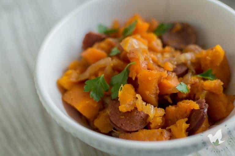 Sweet & Spicy Pressure Cooker Sweet Potatoes and Sausage
