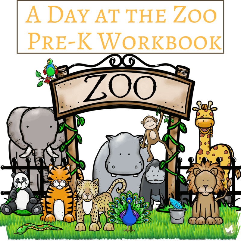 Zoo Animals Pre K Workbook: The Fervent Mama- This all-new workbook for little learners includes 25 pages of fun; tracing, coloring, graphing, matching, smaller vs larger, write the letter, and more! This Zoo Animals Pre K Workbook is made particularly for children who are just beginning to express interest in learning with just a few advanced pages. #homeschooling #homeschool #homeschoolprintables #prekprintables #preklearning #prekanimals #animalsworkbook