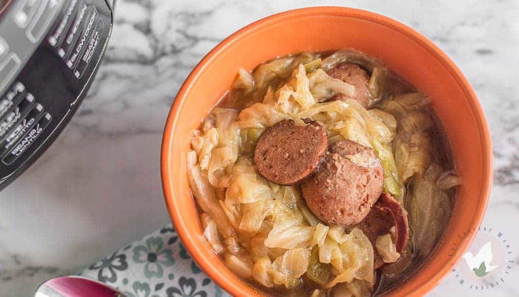 Pressure Cooker Boiled Cabbage and Sausage: The Fervent Mama - Cabbage is the food of a true southerner's dreams, thinking about a bowl full of southern style pressure cooker boiled cabbage and sausage makes me drool!