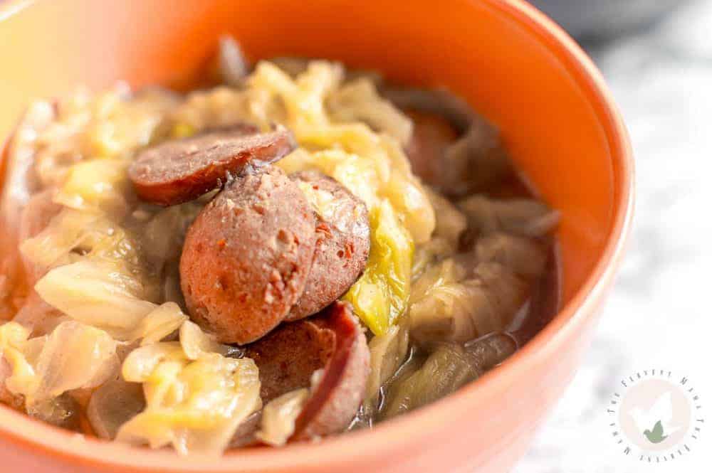 Pressure Cooker Boiled Cabbage and Sausage: The Fervent Mama - Cabbage is the food of a true southerner's dreams, thinking about a bowl full of southern style pressure cooker boiled cabbage and sausage makes me drool!