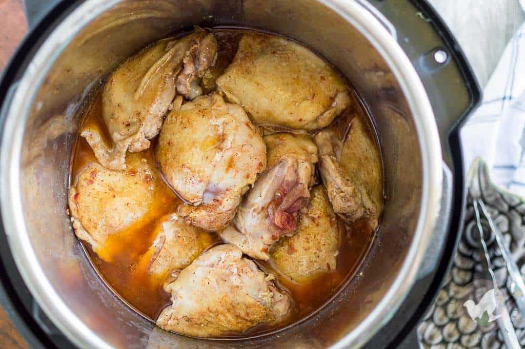 Yummy Instant Pot Sticky Chicken: The Fervent Mama - I've made plenty of versions of honey garlic chicken, and while I do have a special place in my heart it, this Instant Pot Sticky Chicken takes the cake! Season, sear, pressure cook, dip, broil- my mouth is watering!