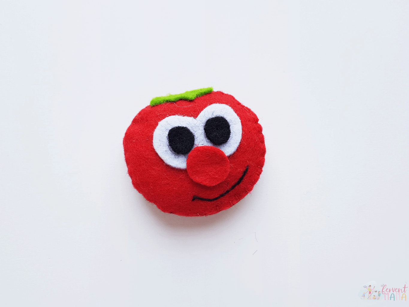 Completed Bob the Tomato inspired Vegetable Craft from the Christian show VeggieTales.