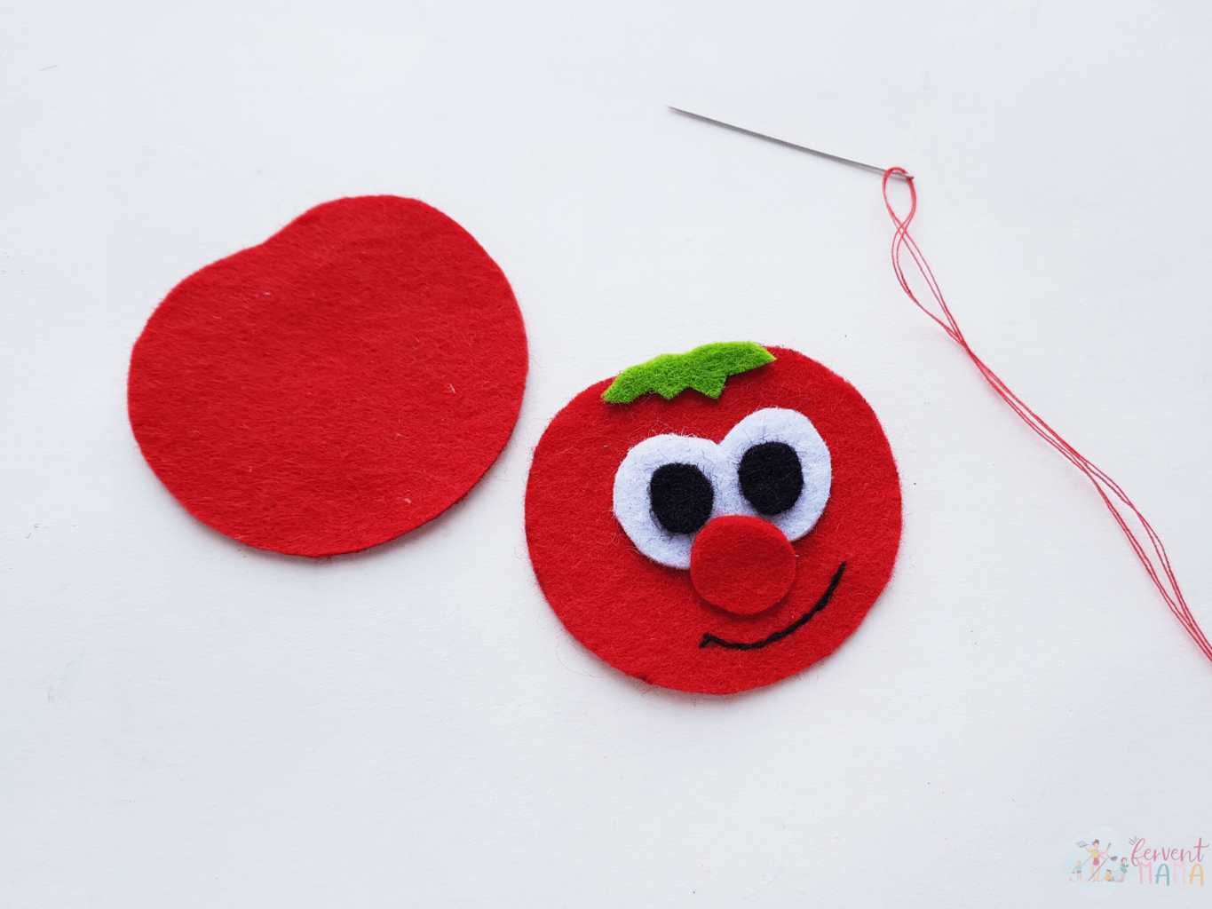 Bob the Tomato inspired plush toy, directions to sew together.