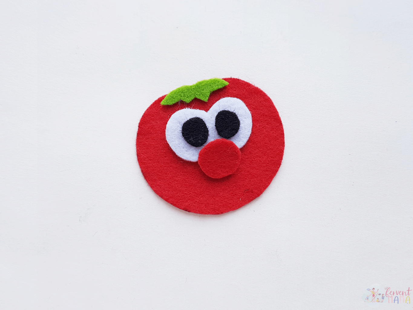 VeggieTales inspired character Bob the Tomato felt plushie.