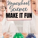 kids smiling and learning, making science fun, with with experiements on the table