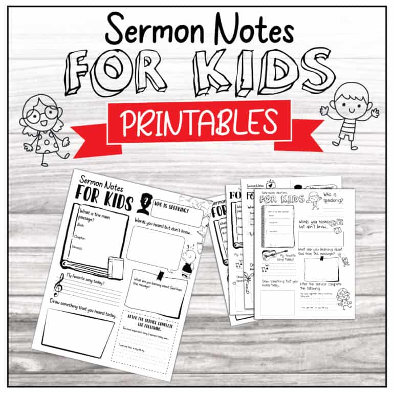 Free Kids Sermon Notes Printable