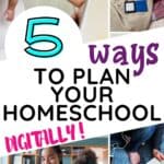 Do you need new ways to plan your homeschool but find paper planning doesn't mesh well you? Learn 5 new ways to plan your homeschool digitally without using a paper planner! #homeschool #homeschoolplanning @homeschoollorganization