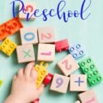 toys on a table with the text overlay10 Tips for Homeschooling Preschool